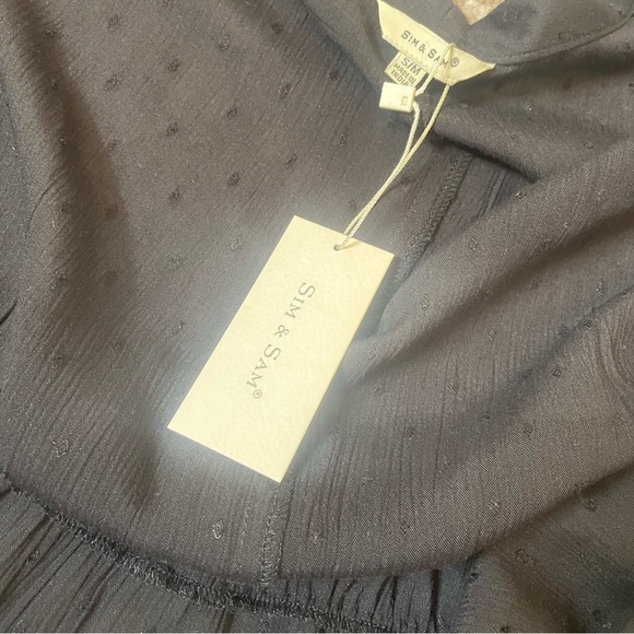 Sim & Sam black open front cardigan style lightweight in black NEW SZ S/M - Picture 4 of 10